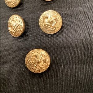 VTG Gold Eagle Crest Metal Buttons - Set / 2 Sizes